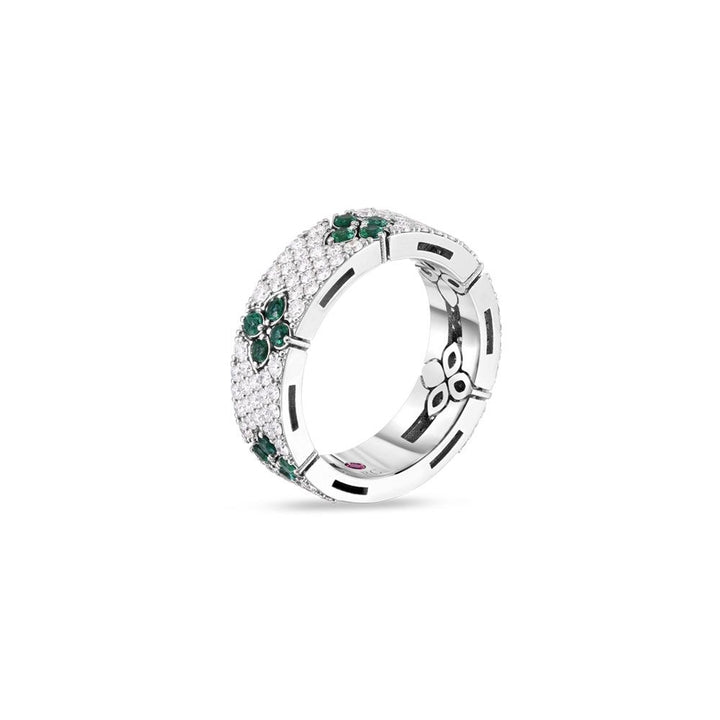 LOVE IN VERONA RING WITH DIAMONDS AND EMERALDS