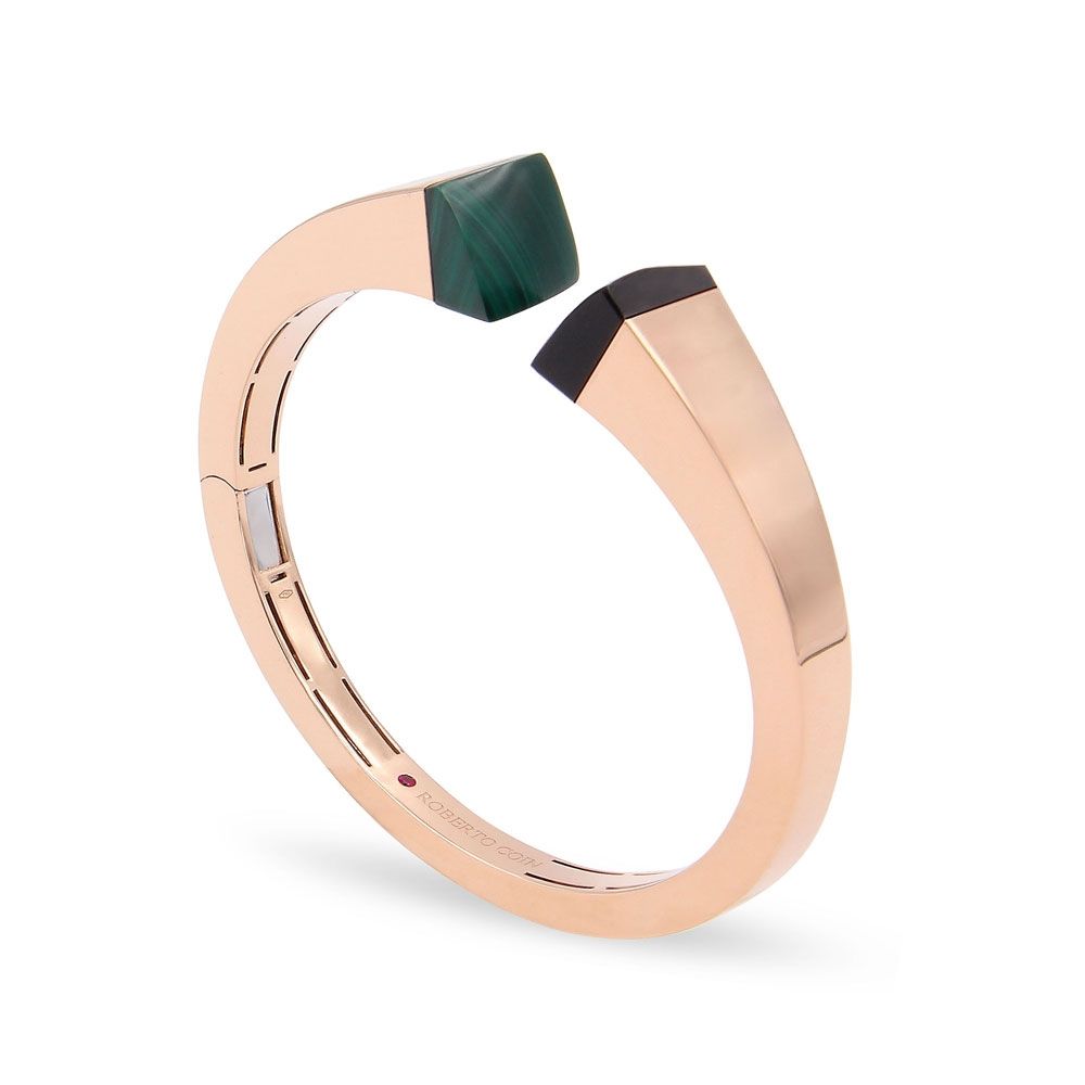 SAUVAGE PRIVE’ BANGLE WITH BLACK JADE AND MALACHITE