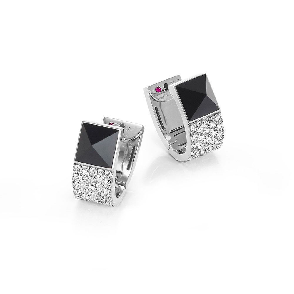 SAUVAGE PRIVE’ EARRINGS WITH DIAMONDS AND BLACK JADE