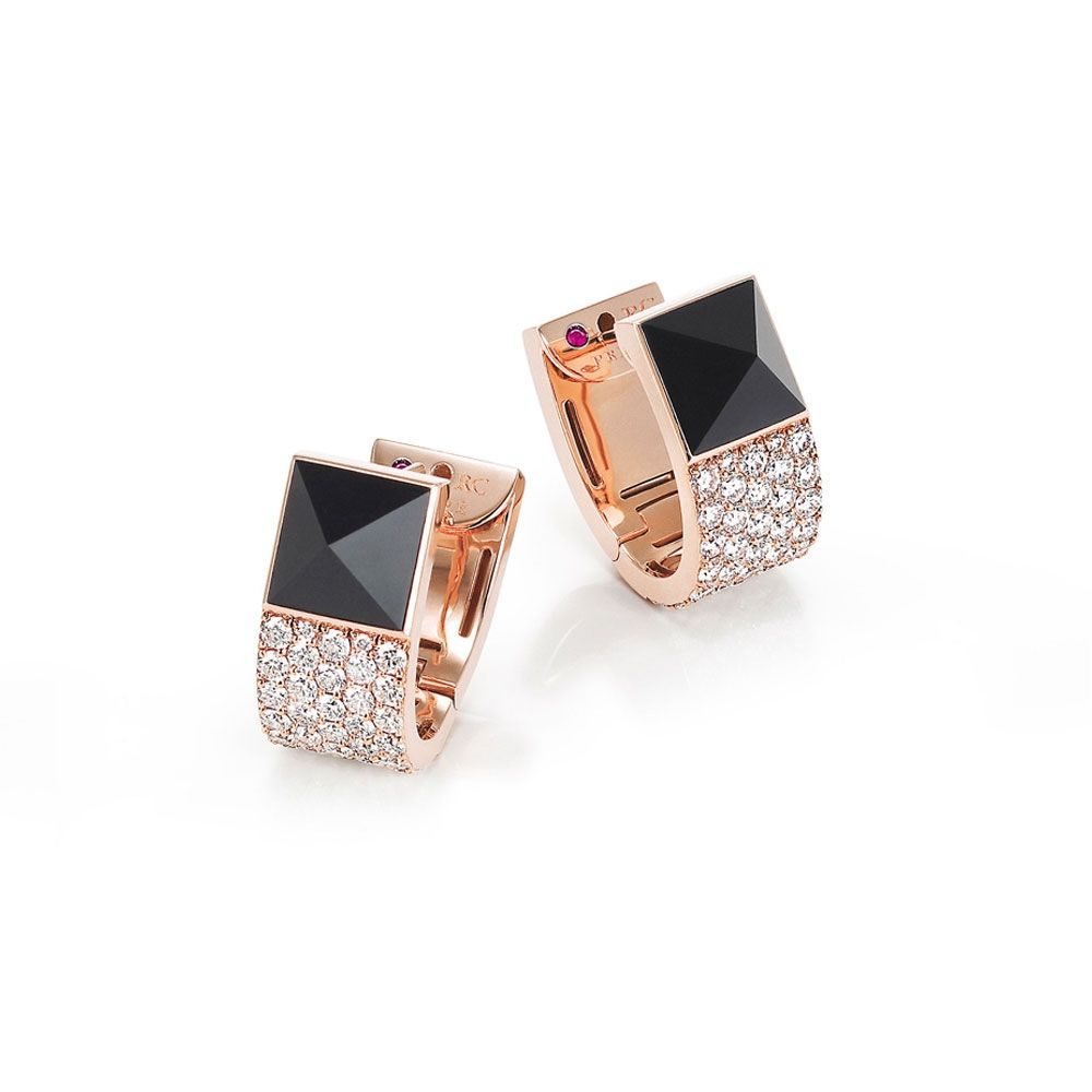 SAUVAGE PRIVE’ EARRINGS WITH DIAMONDS AND BLACK JADE