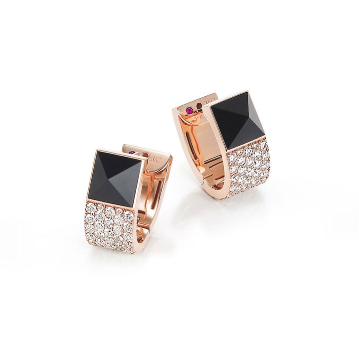 SAUVAGE PRIVE’ EARRINGS WITH DIAMONDS AND BLACK JADE