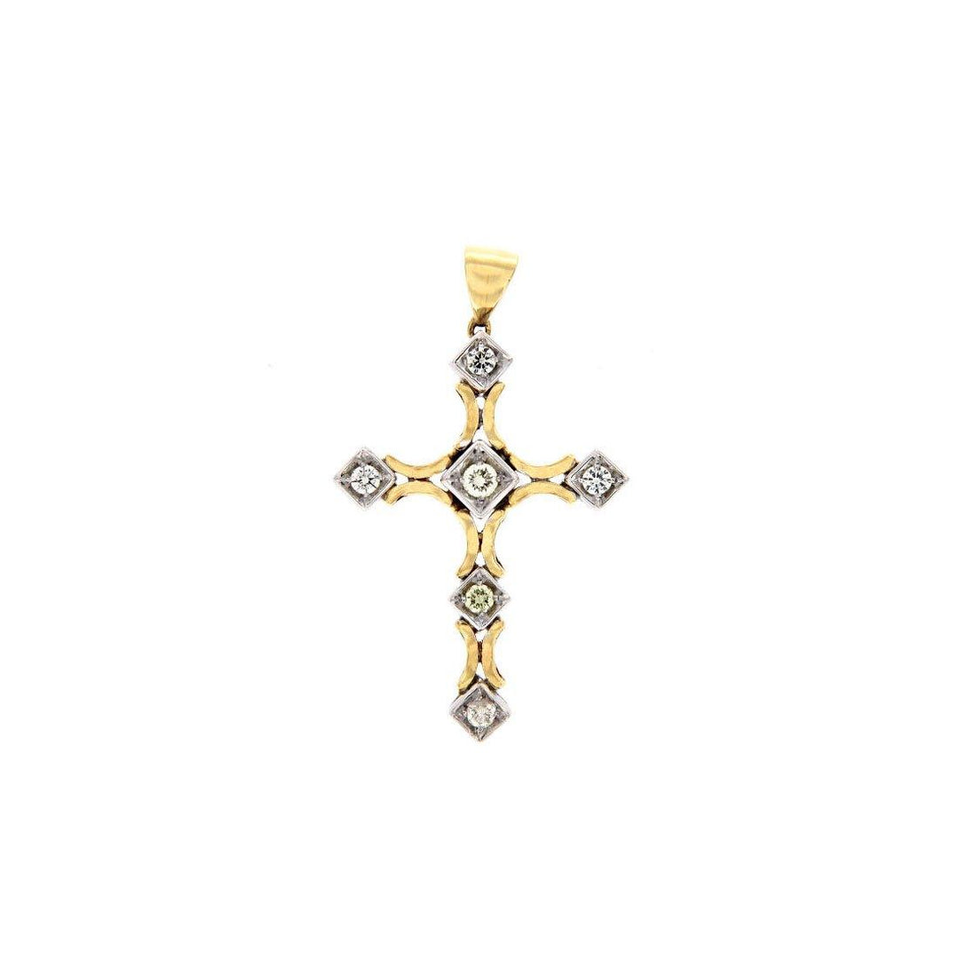 Diamonds Cross Gold Pendant - S.Vaggi Jewelry Store