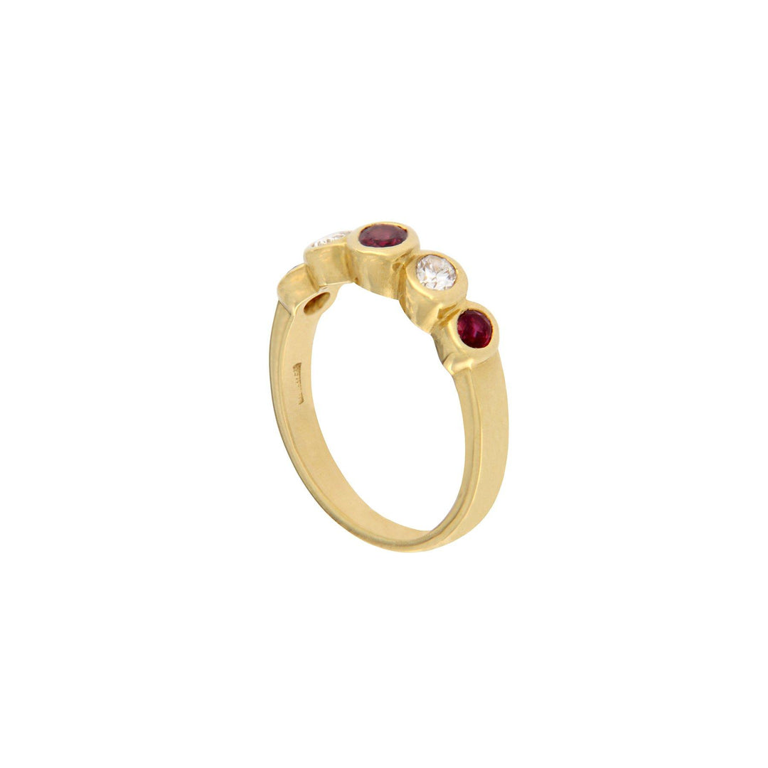 Vintage Diamonds&Rubies Gold Ring - S.Vaggi Jewelry Store