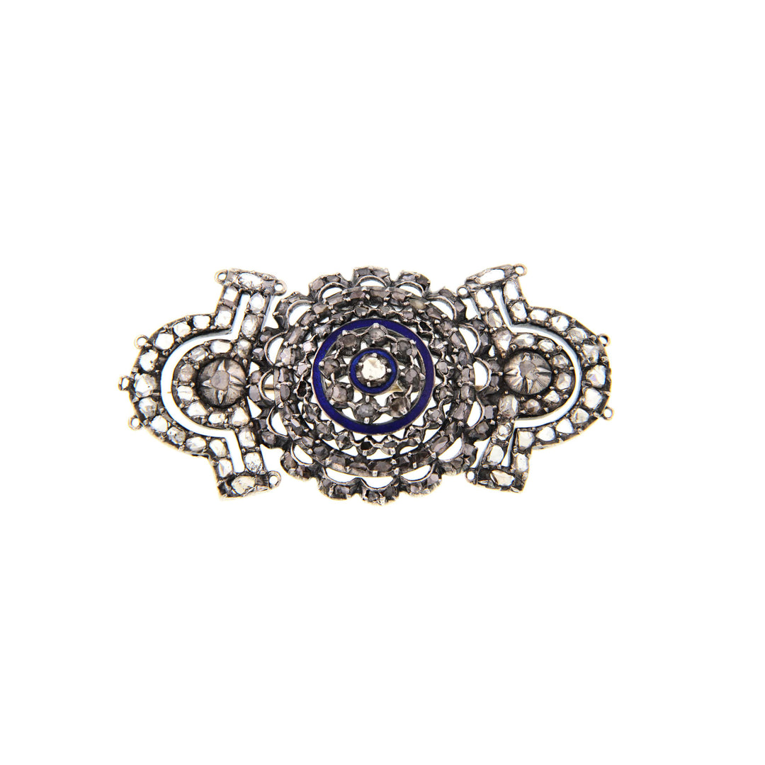 Vintage Gold Brooch with Diamonds