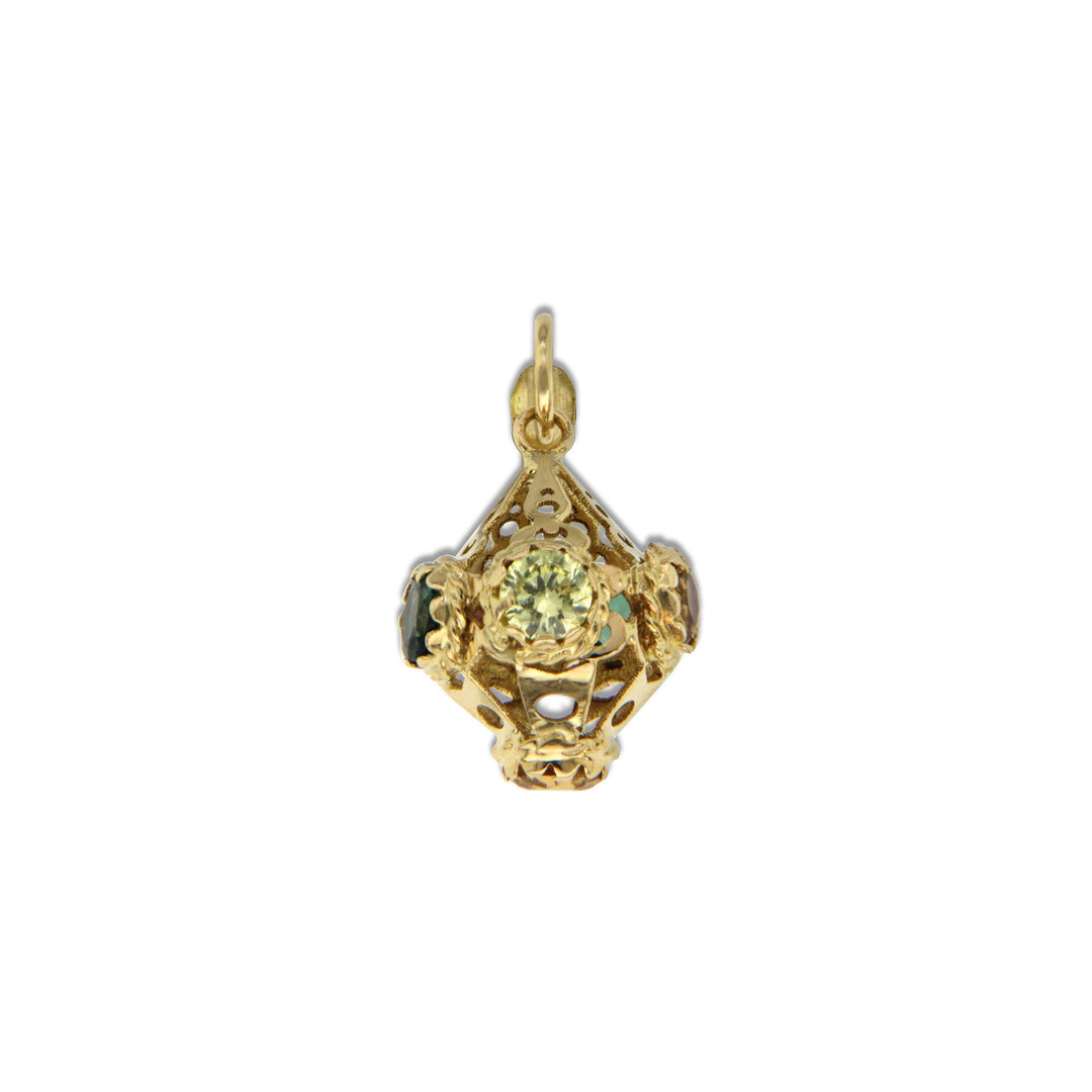 Gold Pendant with Stones