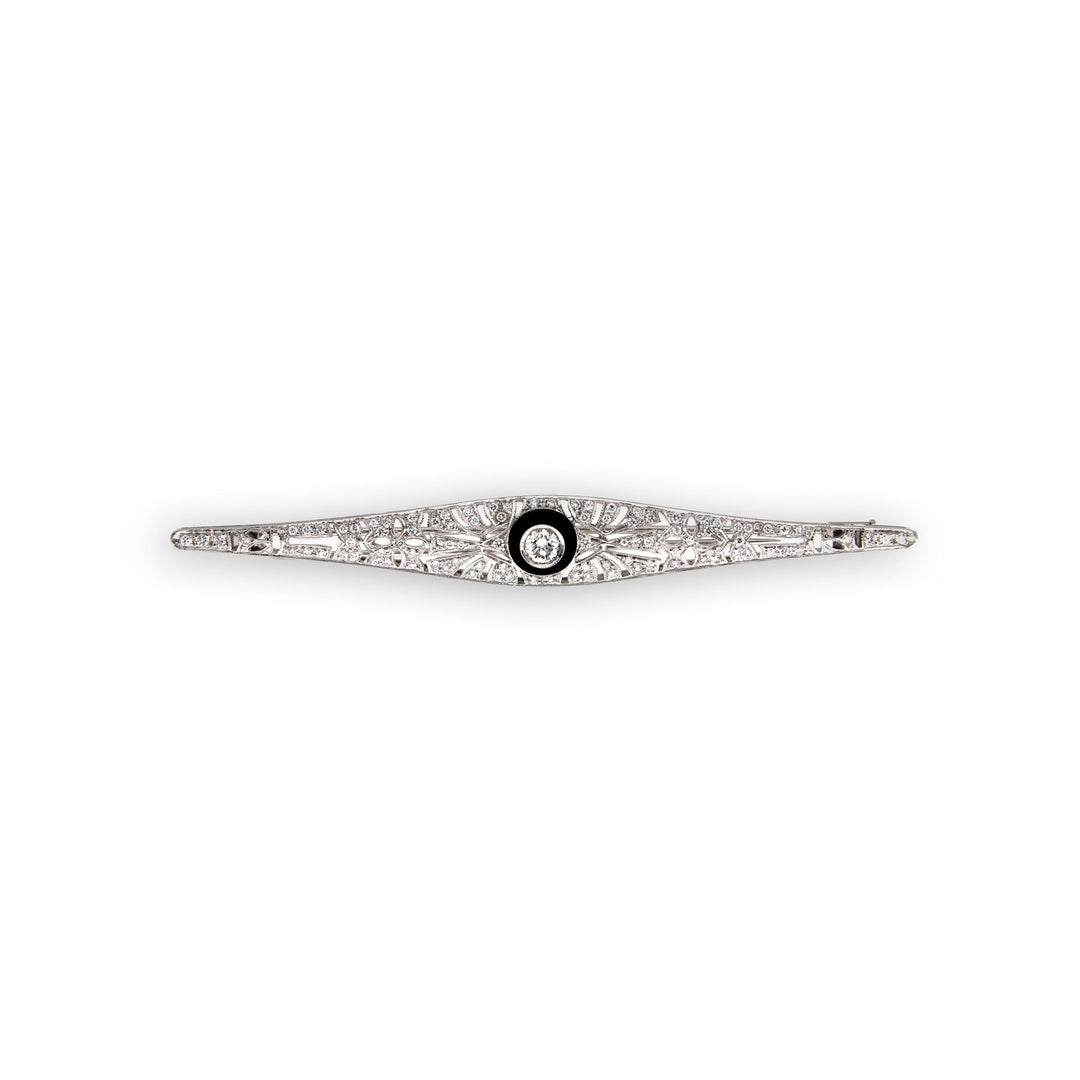 Vintage Gold Brooch with Diamonds