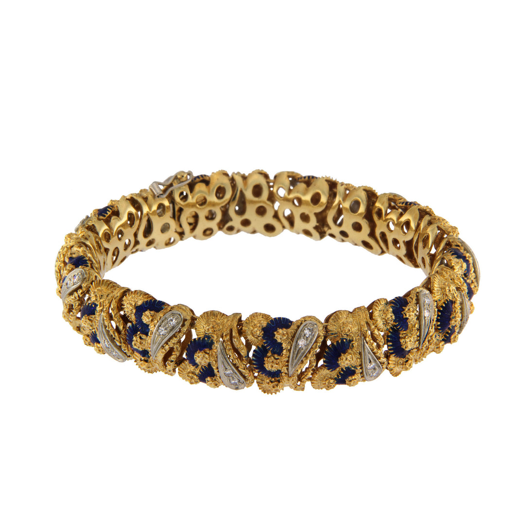 Vintage Gold Bracelet with Diamonds