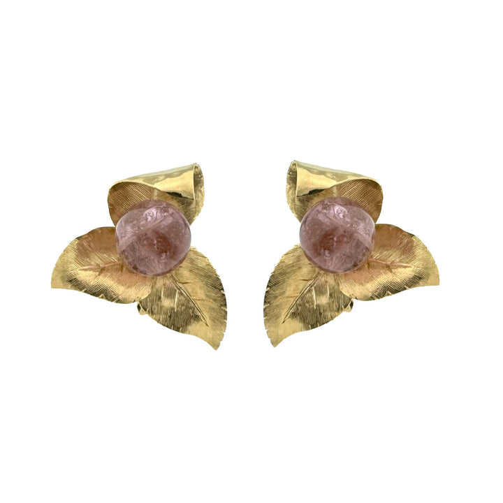 Vintage Gold Earrings with Stones