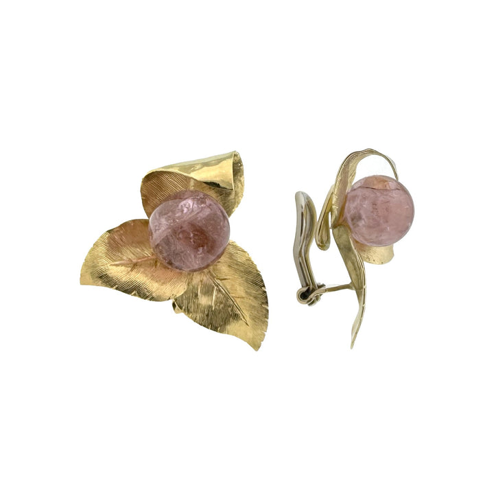 Vintage Gold Earrings with Stones
