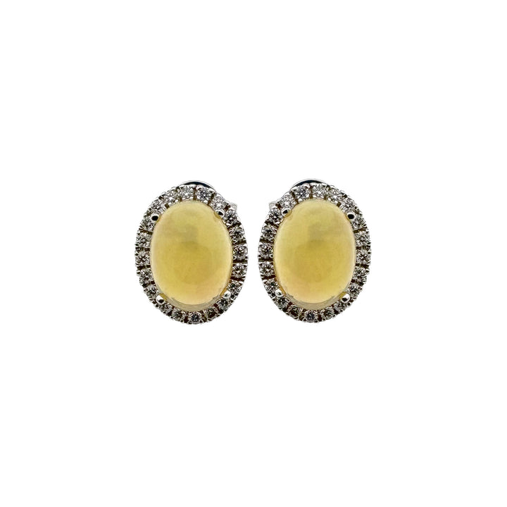 Gold Earrings with Opal