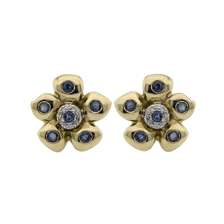 Vintage Gold Earrings with Sapphires