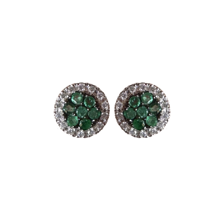 Gold Earrings with Emeralds