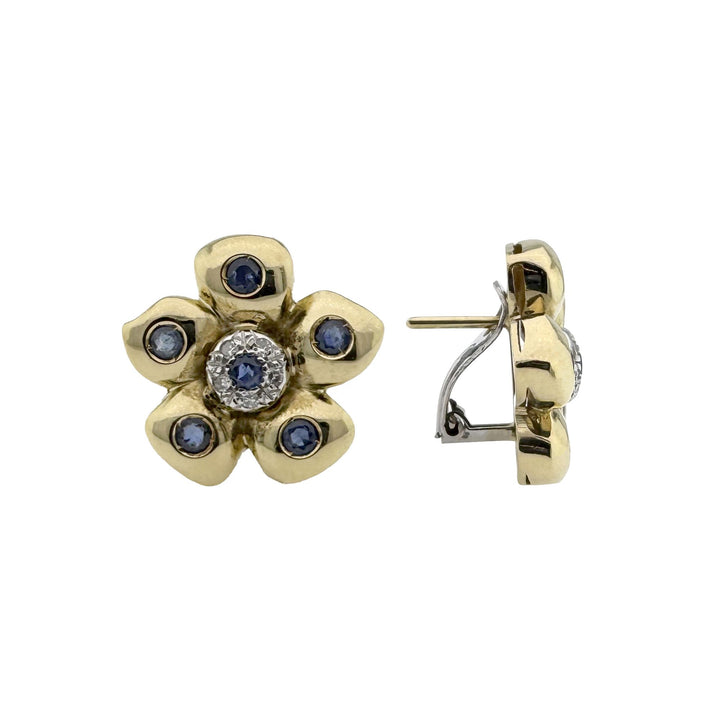 Vintage Gold Earrings with Sapphires