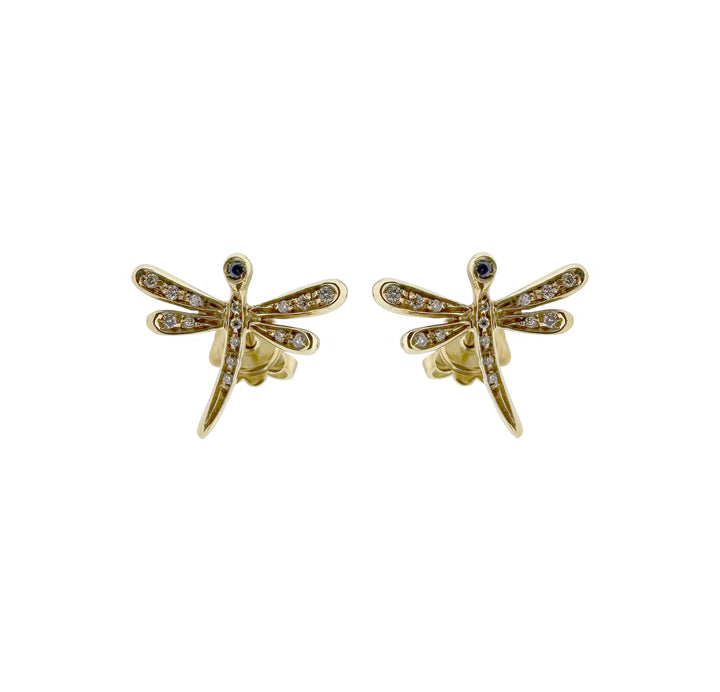 Gold Earrings with Diamonds