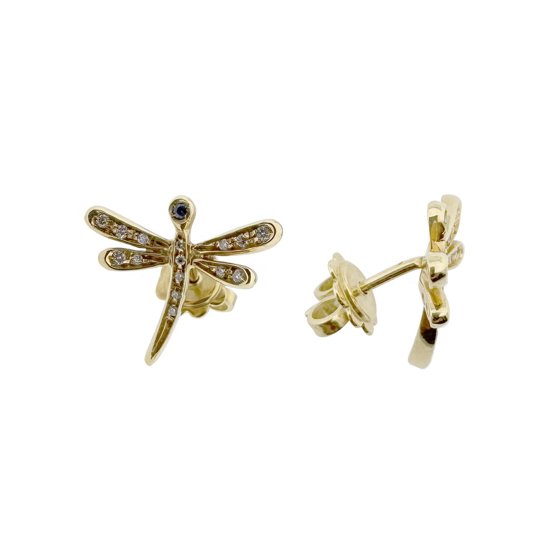 Gold Earrings with Diamonds