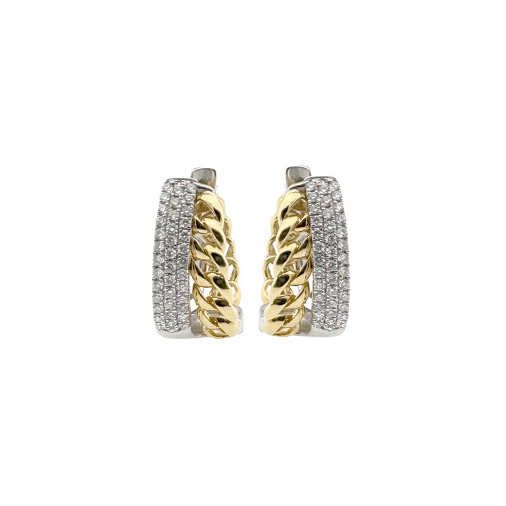 Gold Earrings with Diamonds