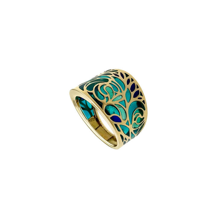 Gold Ring with Enamel
