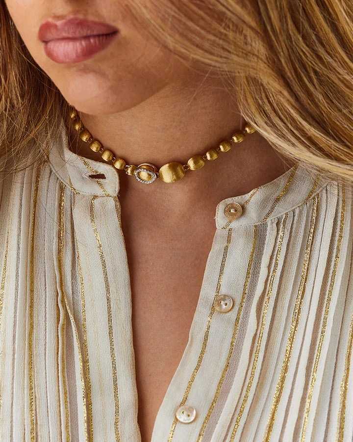 "IVY" GOLD AND DIAMONDS COLLAR NECKLACE