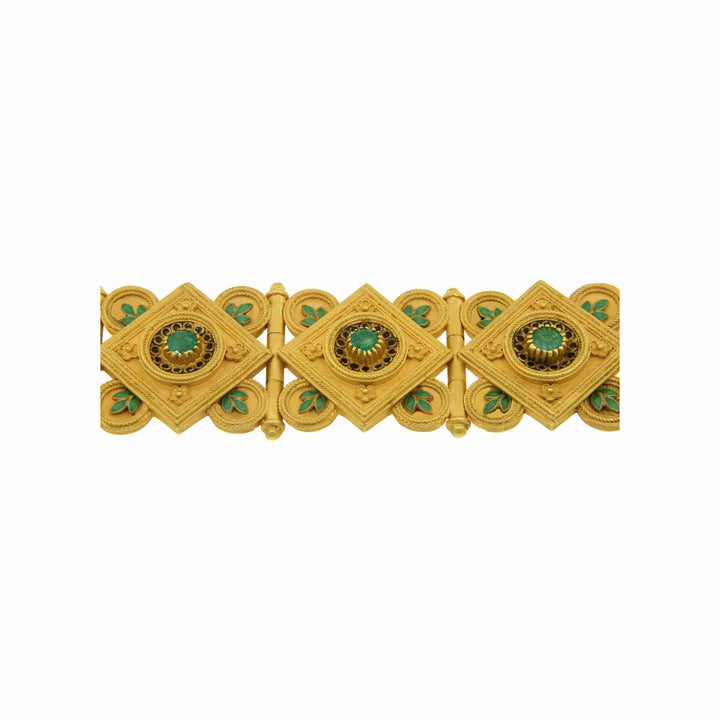 Vintage Gold Bracelet with Emeralds