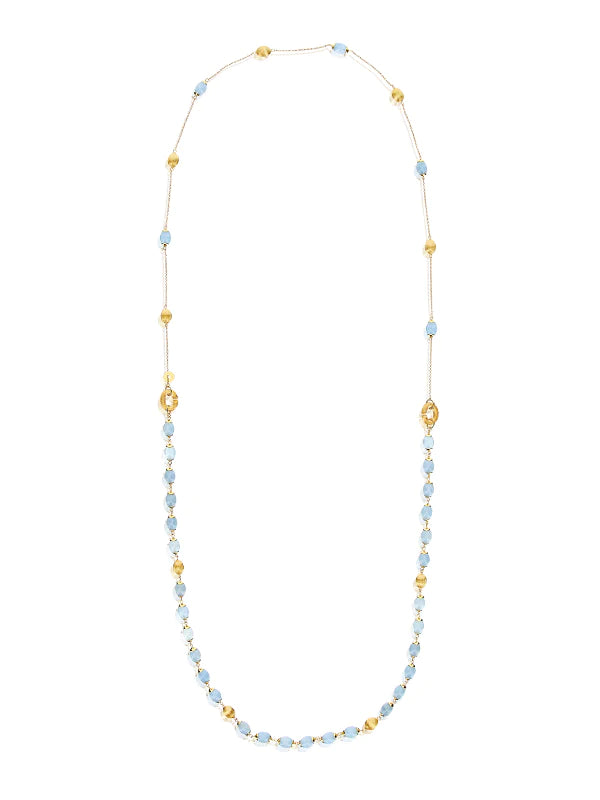 "AZURE" GOLD AND AQUAMARINE 3 IN 1 NECKLACE