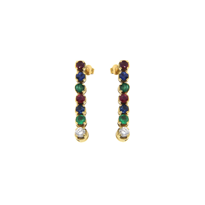 Vintage Gold Earrings with Stones