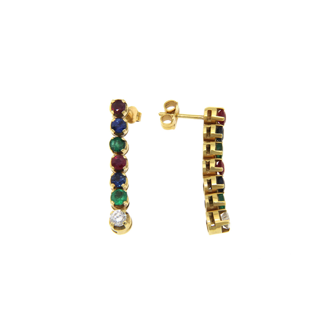 Vintage Gold Earrings with Stones