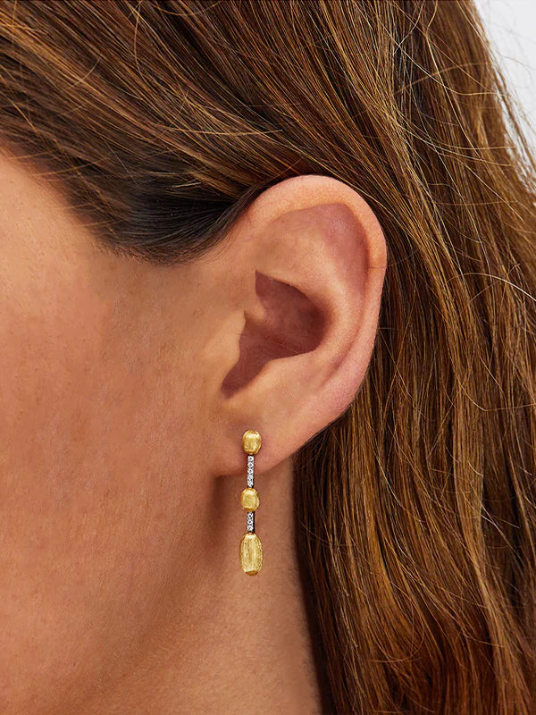 "DANCING ÉLITE" GOLD AND DIAMONDS HANDMADE EARRINGS