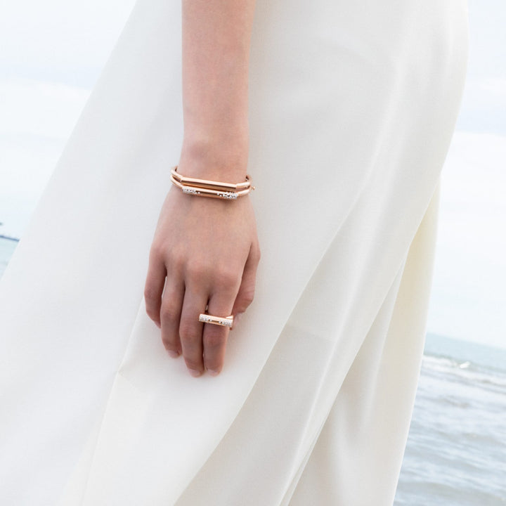 DOMINO BANGLE WITH DIAMONDS