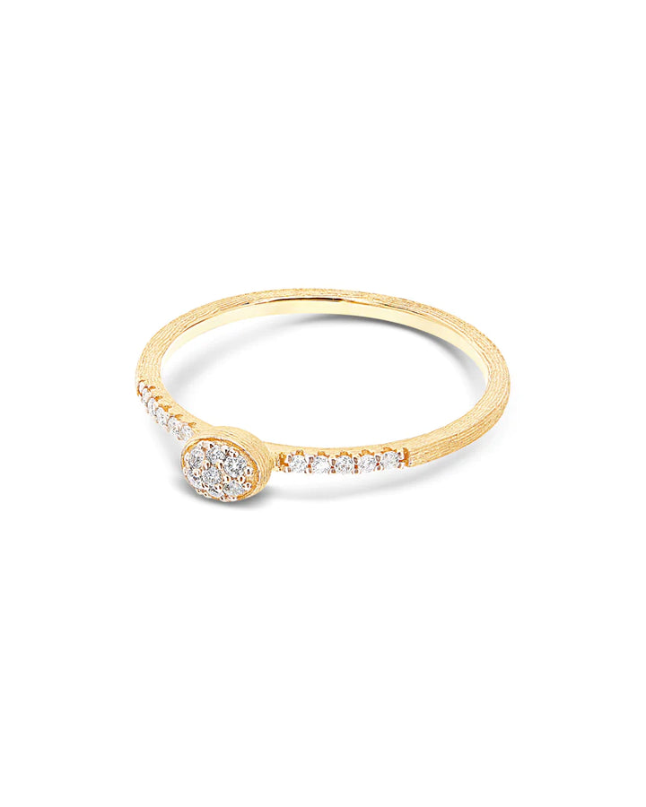 "ÉLITE" DIAMONDS AND HAND-ENRAVED GOLD ELEGANT ENGAGEMENT RING
