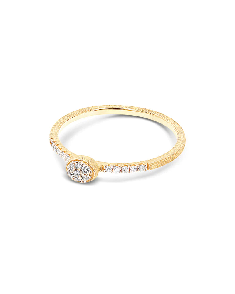"ÉLITE" DIAMONDS AND HAND-ENGRAVED GOLD ELEGANT ENGAGEMENT RING