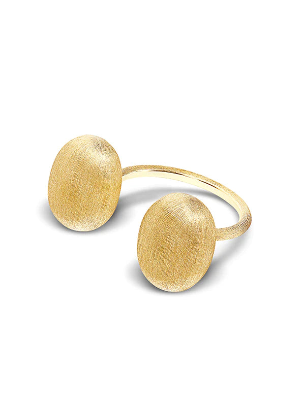 "BUBBLE" STATEMENT RING WITH TWO GOLD BOULES (SMALL)