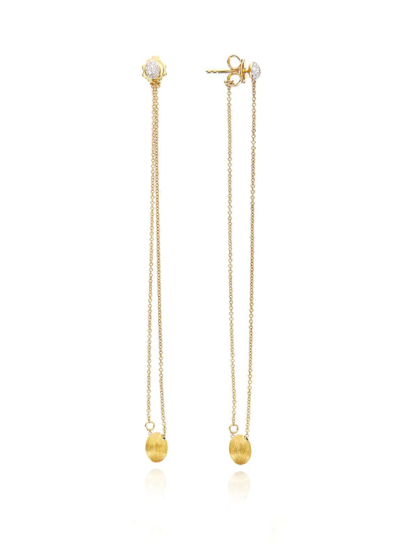 "LUCE" GOLD AND DIAMONDS LONG EARRINGS