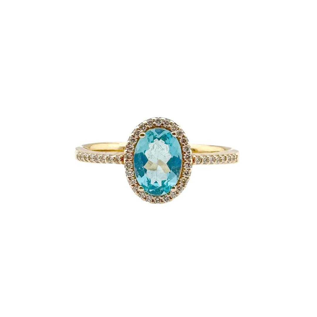 Gold Ring with Apatite