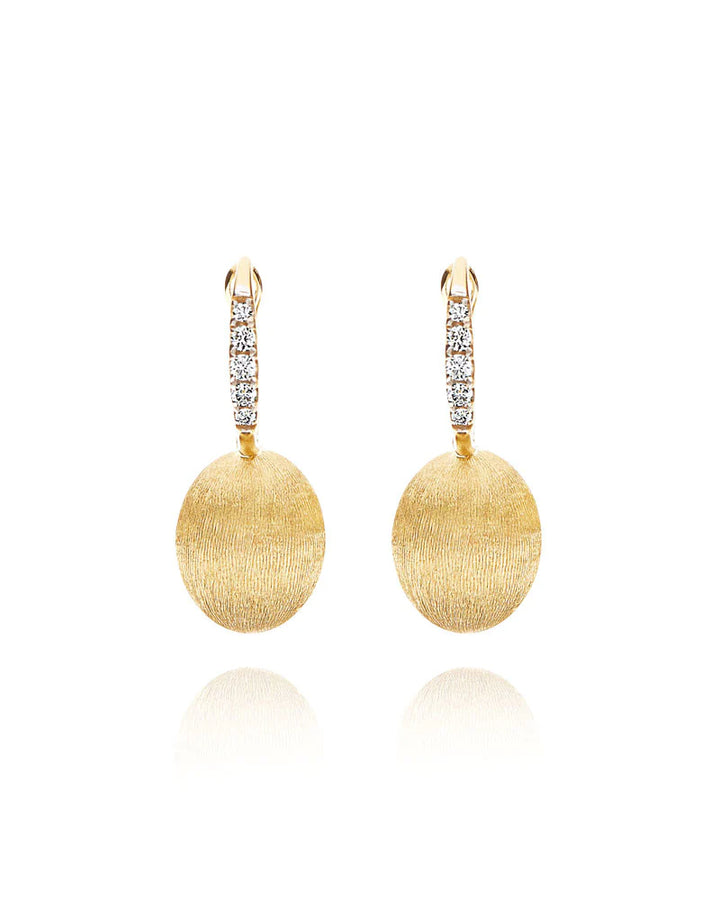 "CILIEGINE" GOLD BALL DROP EARRINGS WITH DIAMONDS DETAILS (SMALL)
