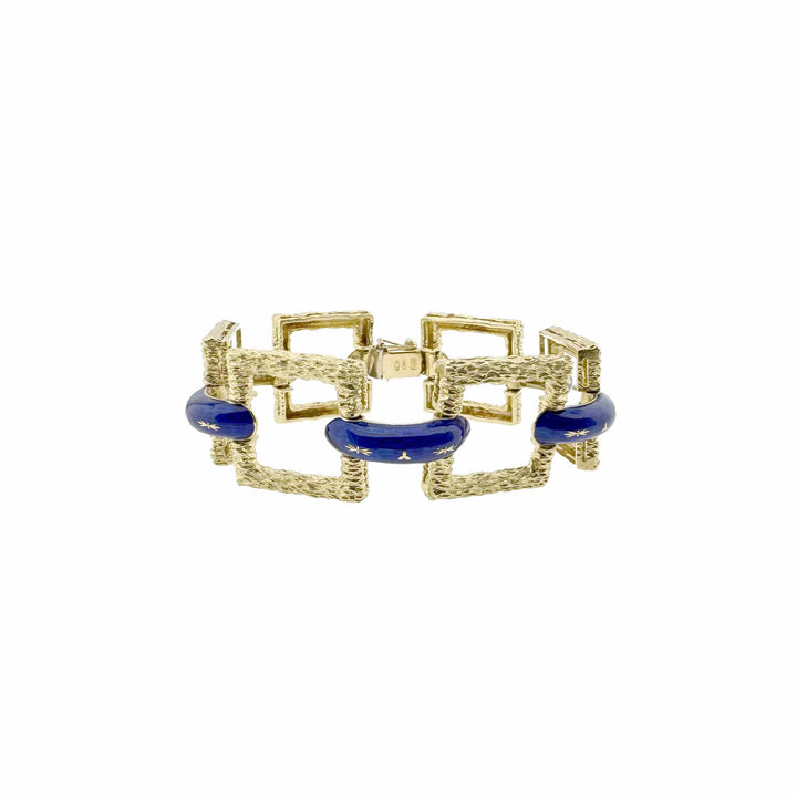 Vintage Gold Bracelet with Enamel