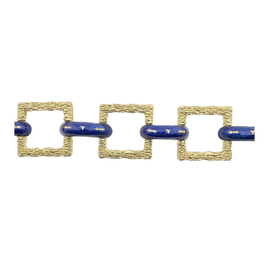 Vintage Gold Bracelet with Enamel