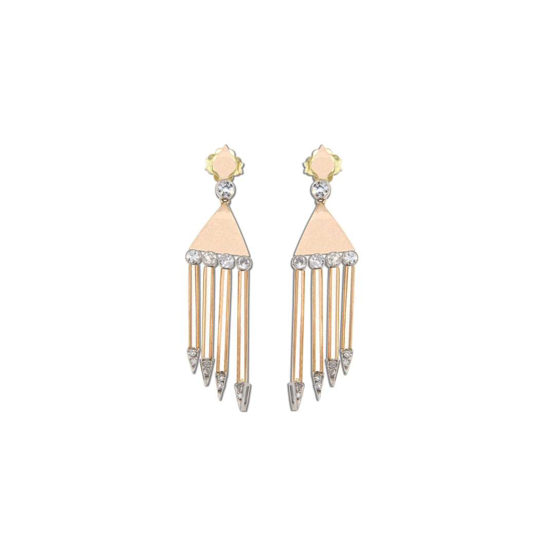 Vintage Gold Earrings with Diamonds