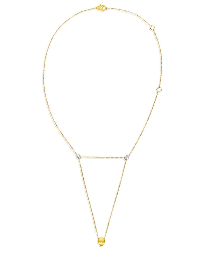 "LUCE" 3 IN 1 GOLD AND DIAMONDS CONVERTIBLE NECKLACE (SMALL)