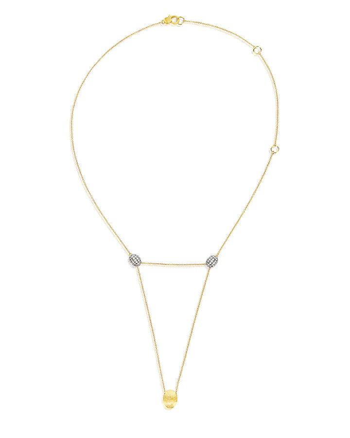 "LUCE" 3 IN 1 GOLD AND DIAMONDS CONVERTIBLE NECKLACE (LARGE)