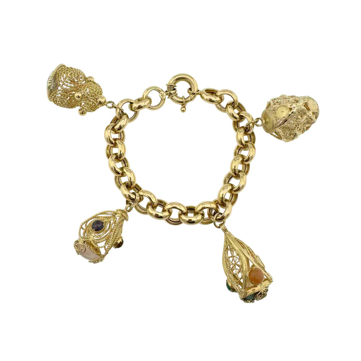 Gold Bracelet with Stones