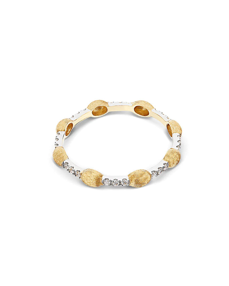 "DANCING ÉLITE" DIAMONDS BARS AND GOLD BOULES RING