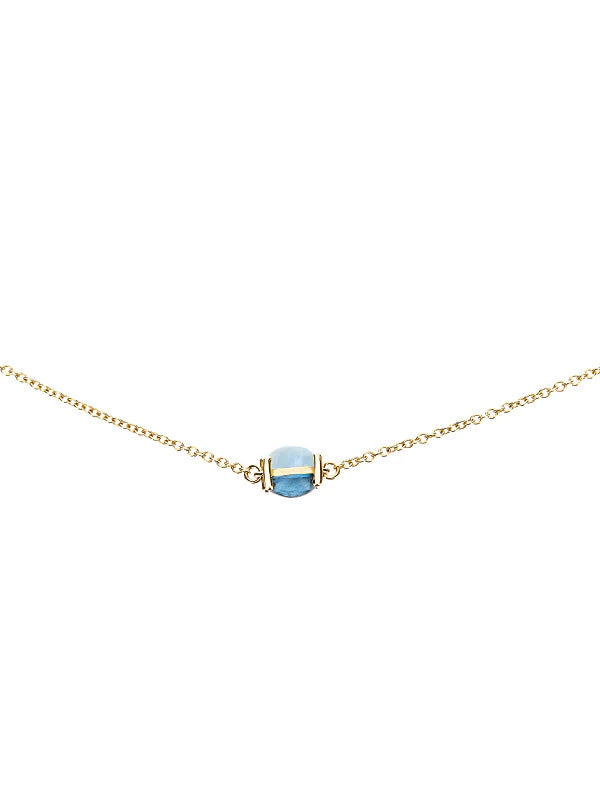 "AZURE" GOLD, LONDON BLUE TOPAZ AND AQUAMARINE CHOKER