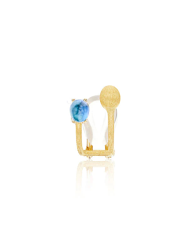 "TRILLY" GOLD AND LONDON BLUE TOPAZ EARCUFF