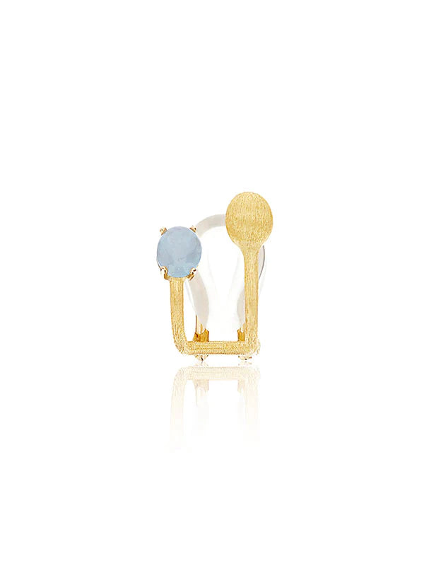 "TRILLY" GOLD AND AQUAMARINE EARCUFF