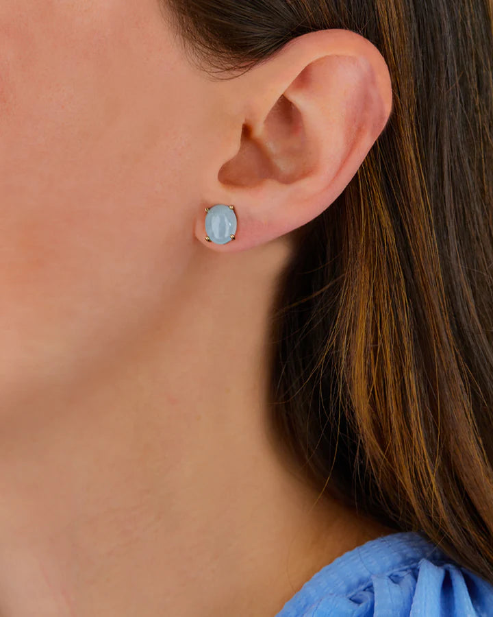 "AZURE" GOLD AND AQUAMARINE STUD EARRINGS