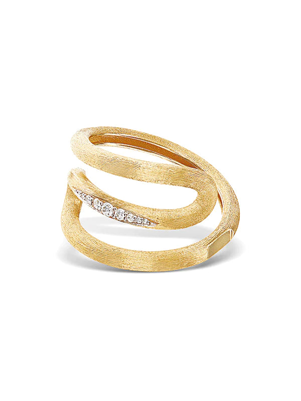 "LIBERA" GOLD AND DIAMONDS SPIRAL RING