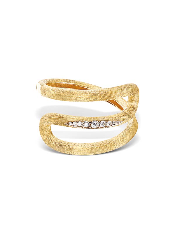 "LIBERA" GOLD AND DIAMONDS SPIRAL RING