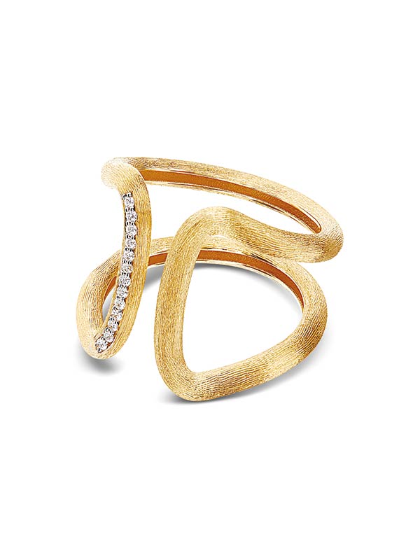 "LIBERA" GOLD AND DIAMONDS DESIGN BAND RING