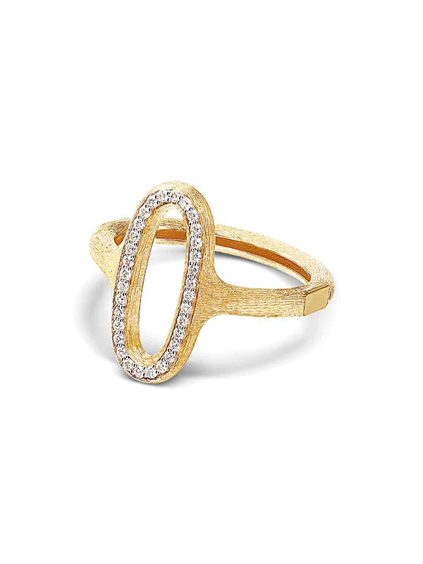 "LIBERA" GOLD AND DIAMONDS OVAL SIGNET RING