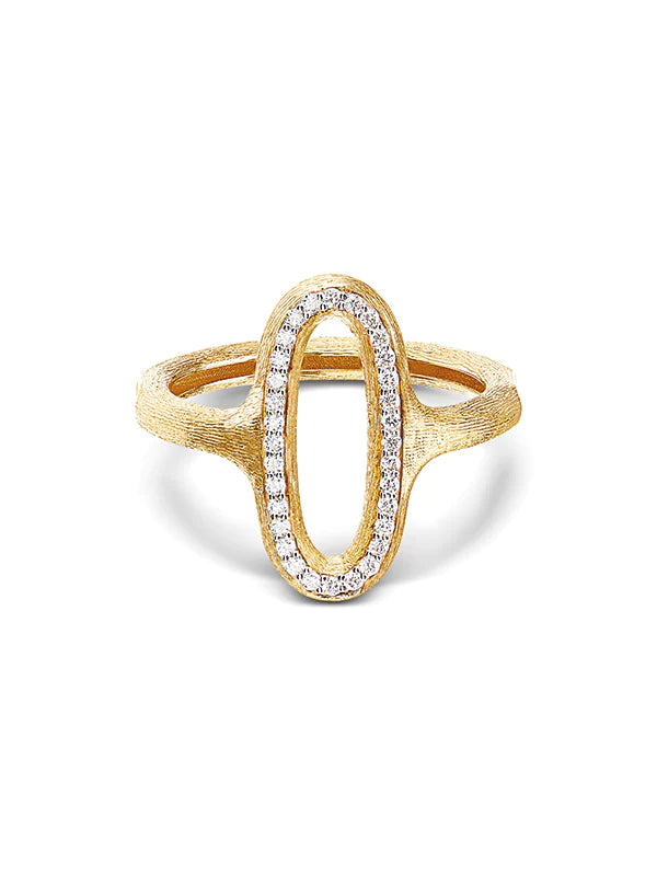 "LIBERA" GOLD AND DIAMONDS OVAL SIGNET RING